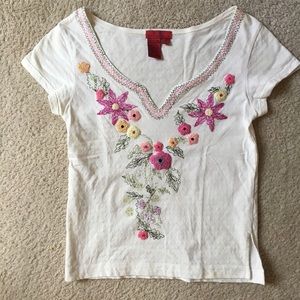 BCBG embroidered top